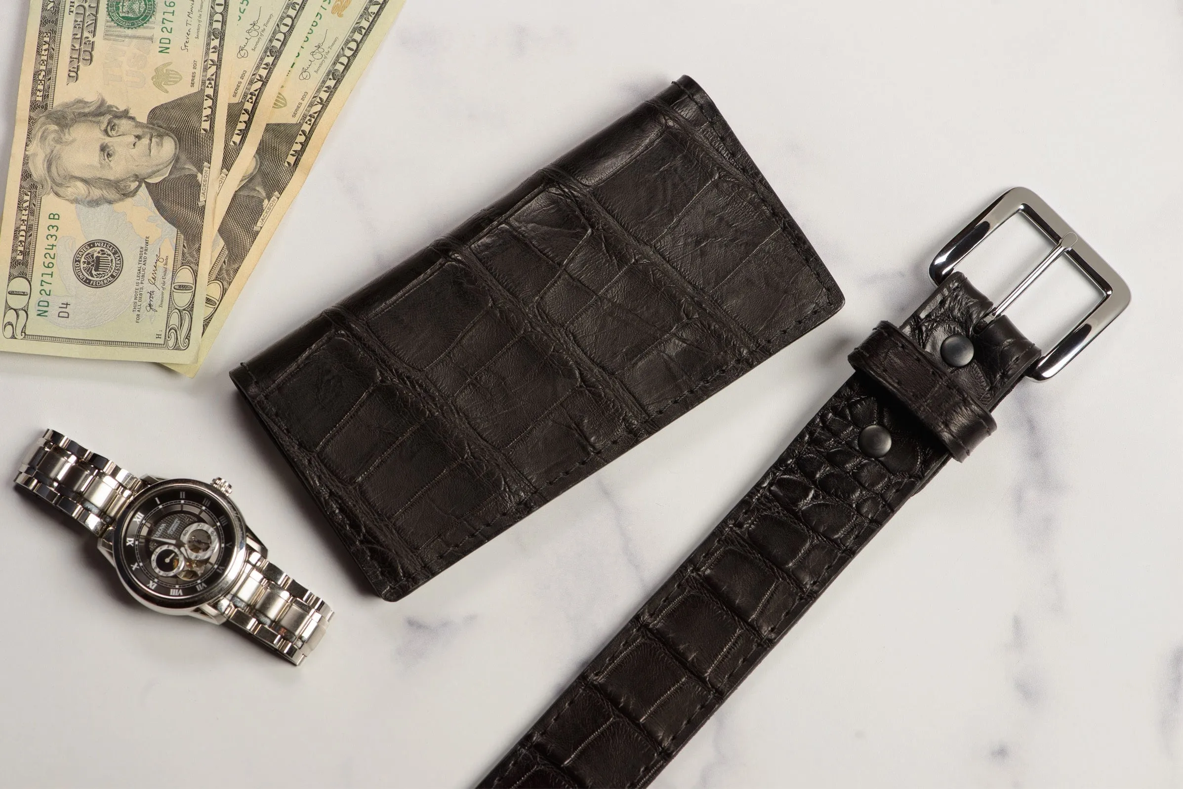 Black Alligator Checkbook Cover