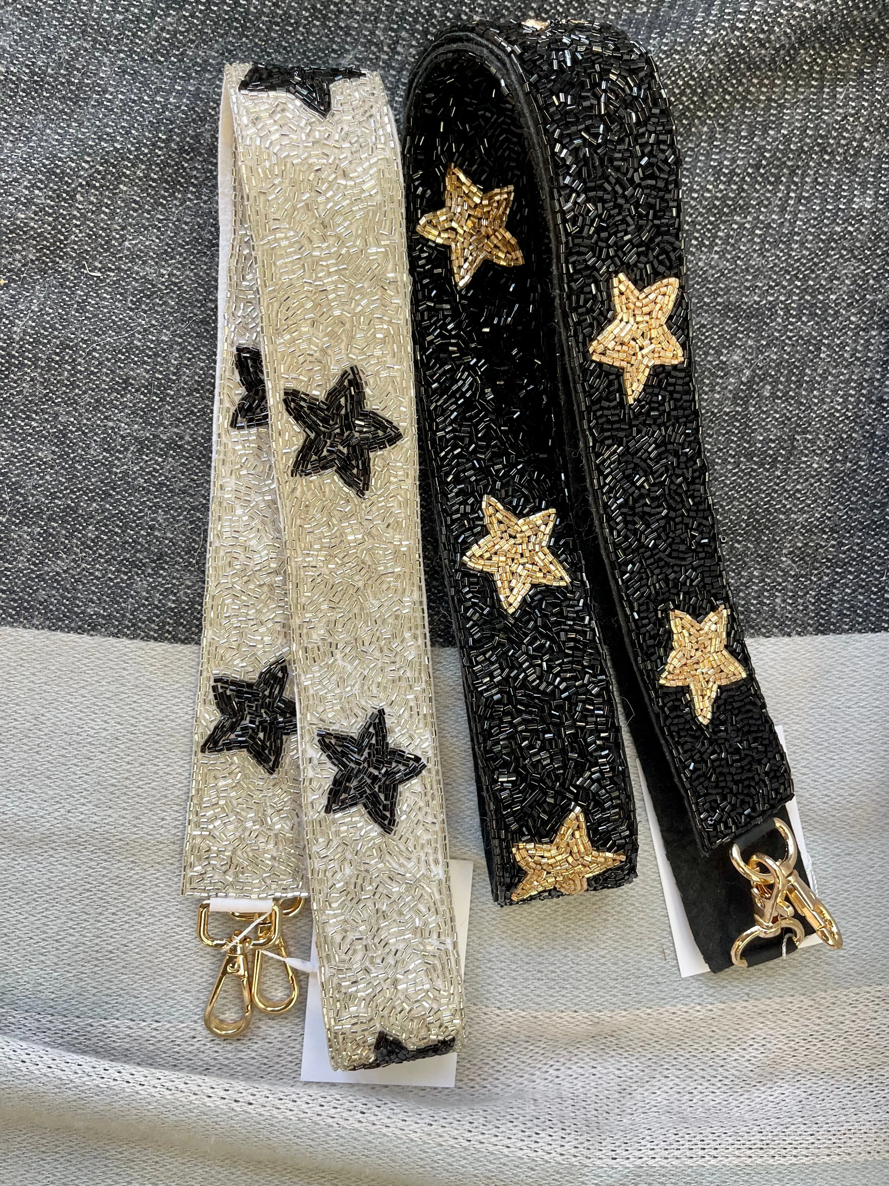 Black & Gold Star Purse Strap