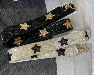 Black & Gold Star Purse Strap