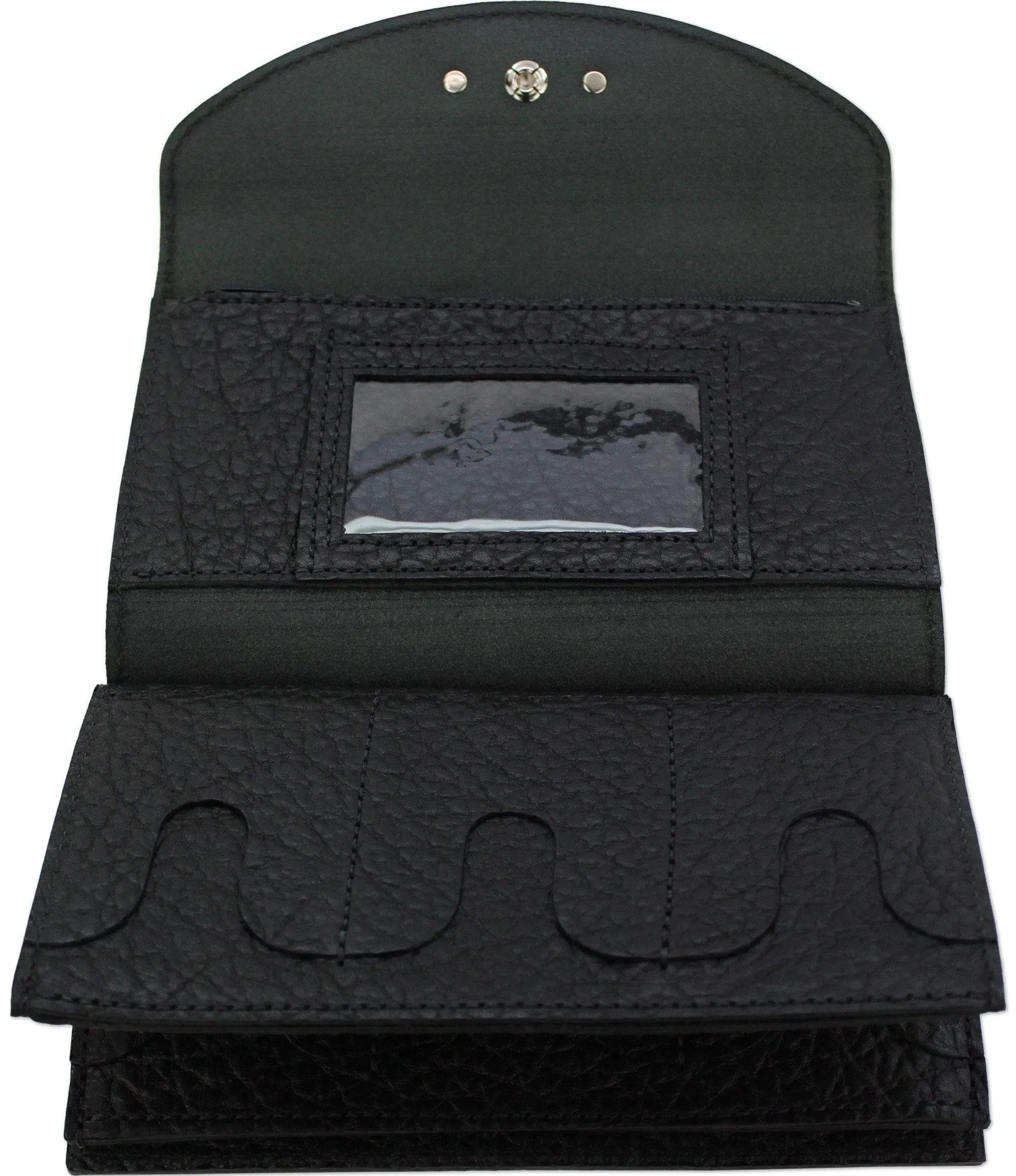 Black Bison Leather Deluxe Women's Wallet