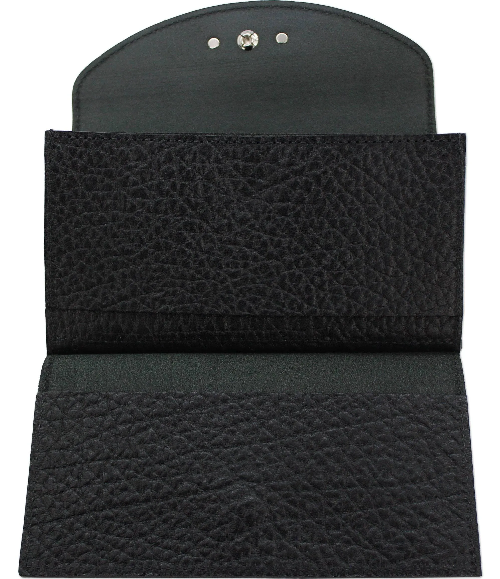 Black Bison Leather Deluxe Women's Wallet