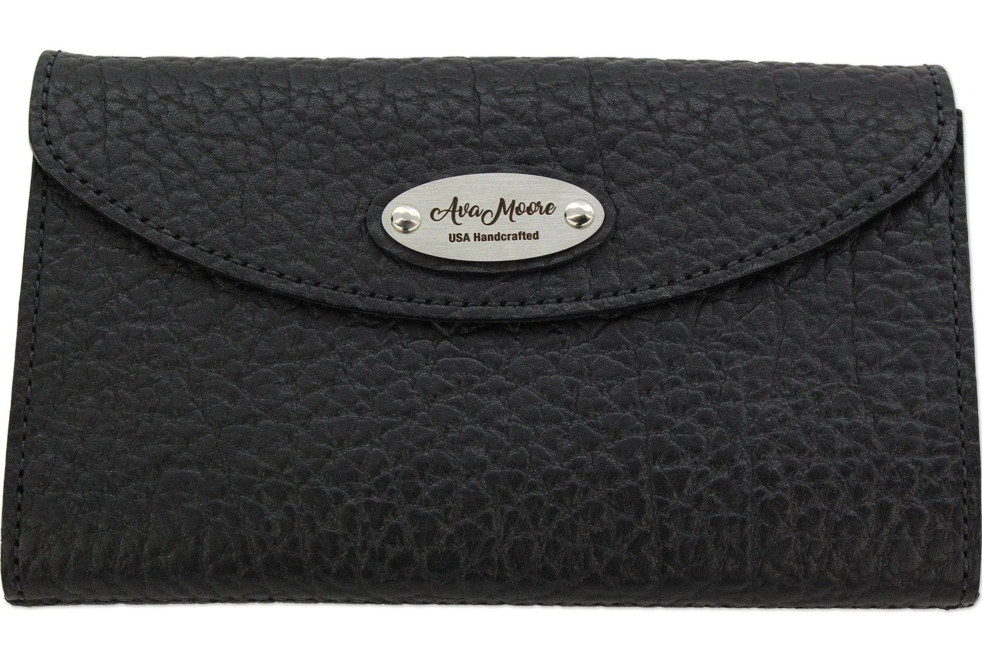 Black Bison Leather Deluxe Women's Wallet