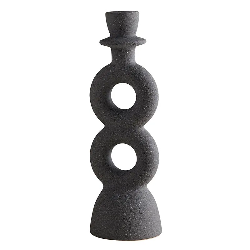 Black Circle Candle Holder - Medium