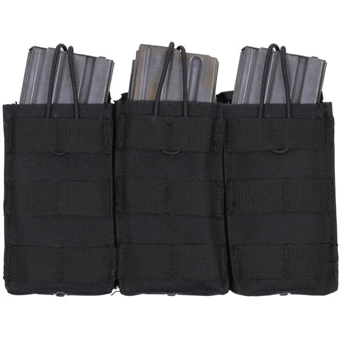 Black - MOLLE Compatible Triple MAG Pouch