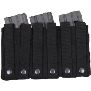 Black - MOLLE Compatible Triple MAG Pouch