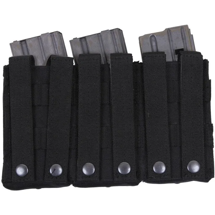 Black - MOLLE Compatible Triple MAG Pouch