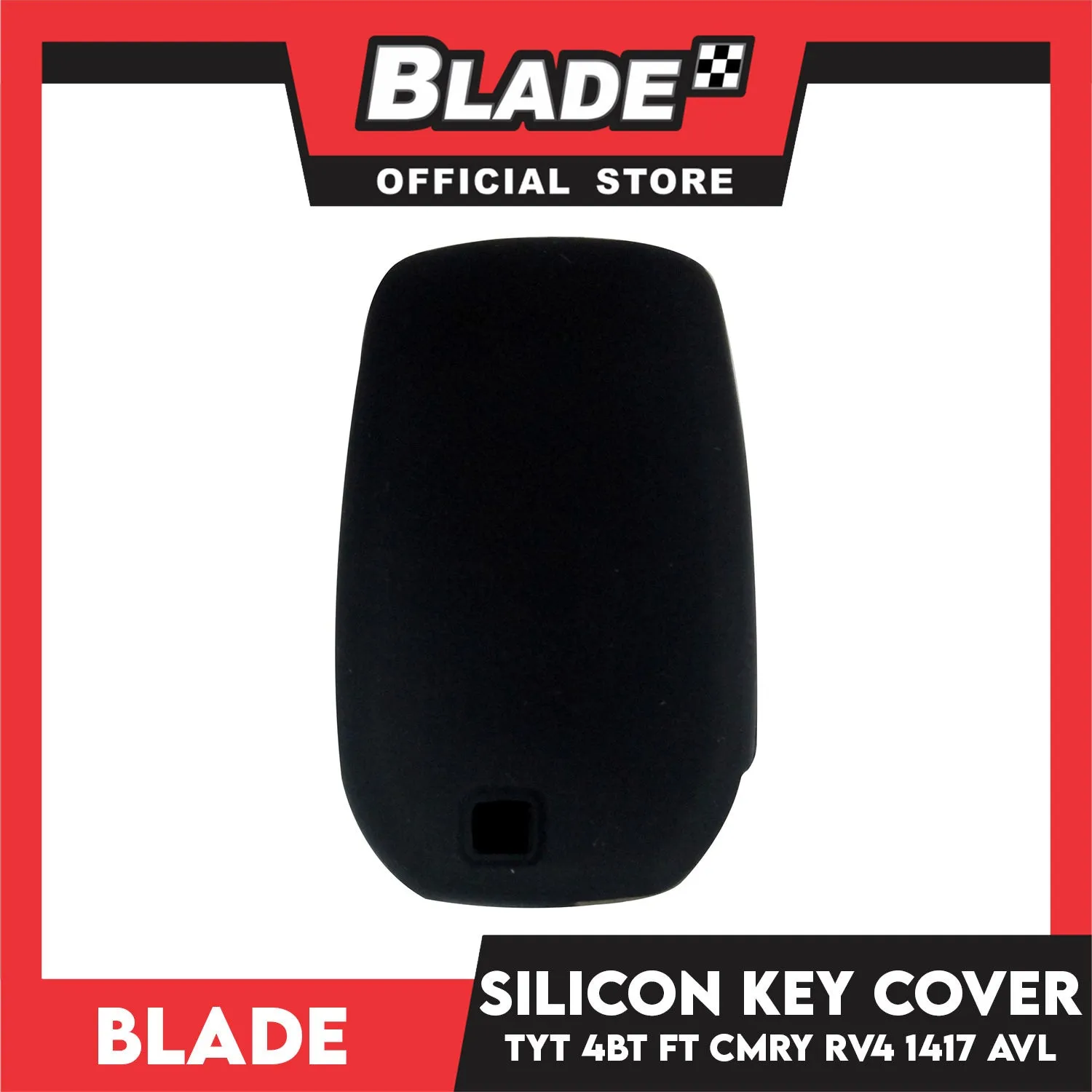 Blade Key Silicone Case Cover Toyota CMRY RV4 1417 4 Button (Black & Red) For Toyota Fortuner Rav4 Highlander Land Cruiser Mark X 2015-2019 Silicone Remote Key Case Fob Shell Cover Skin Holder
