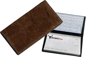 Brown Hippopotamus Checkbook Cover