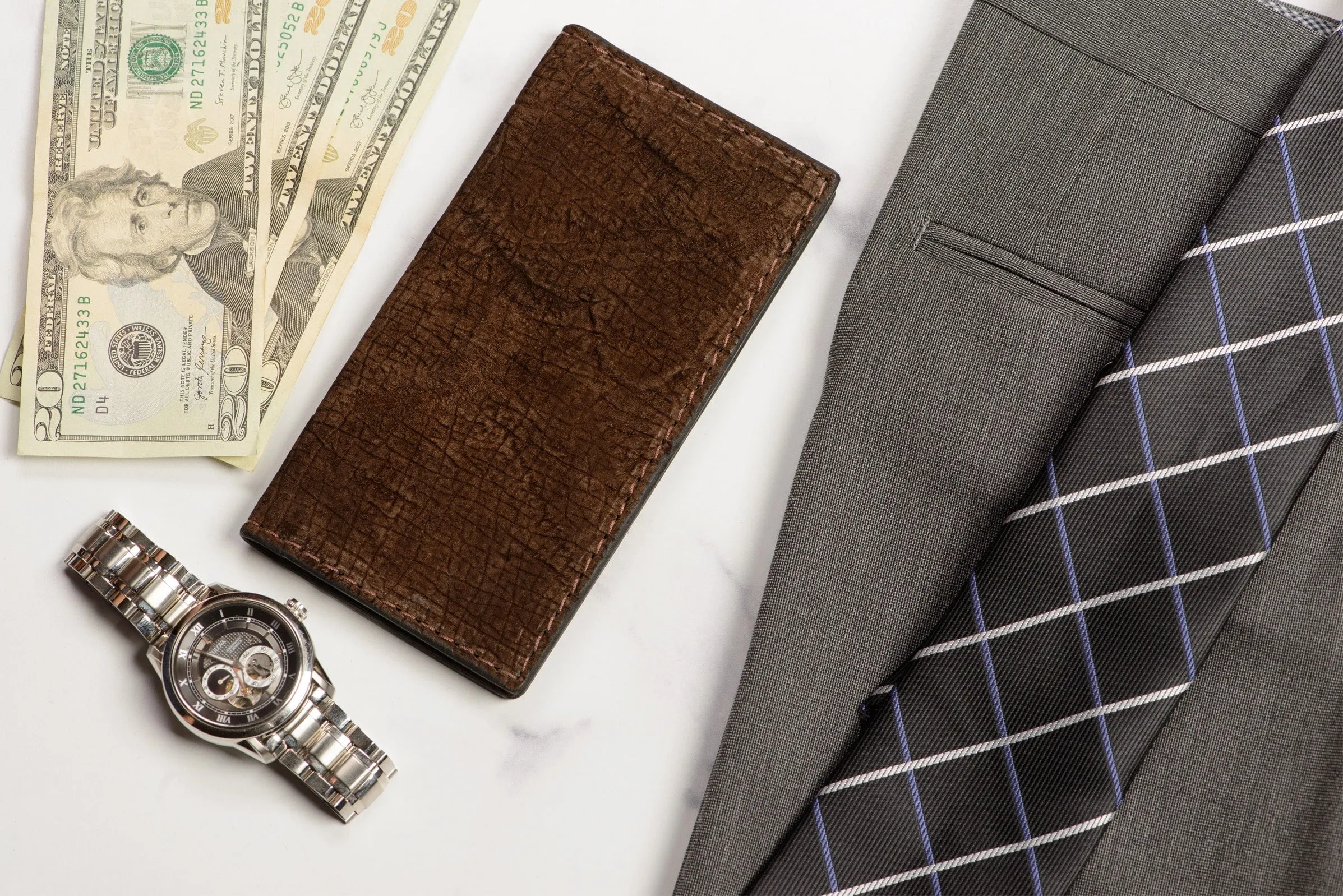 Brown Hippopotamus Checkbook Cover
