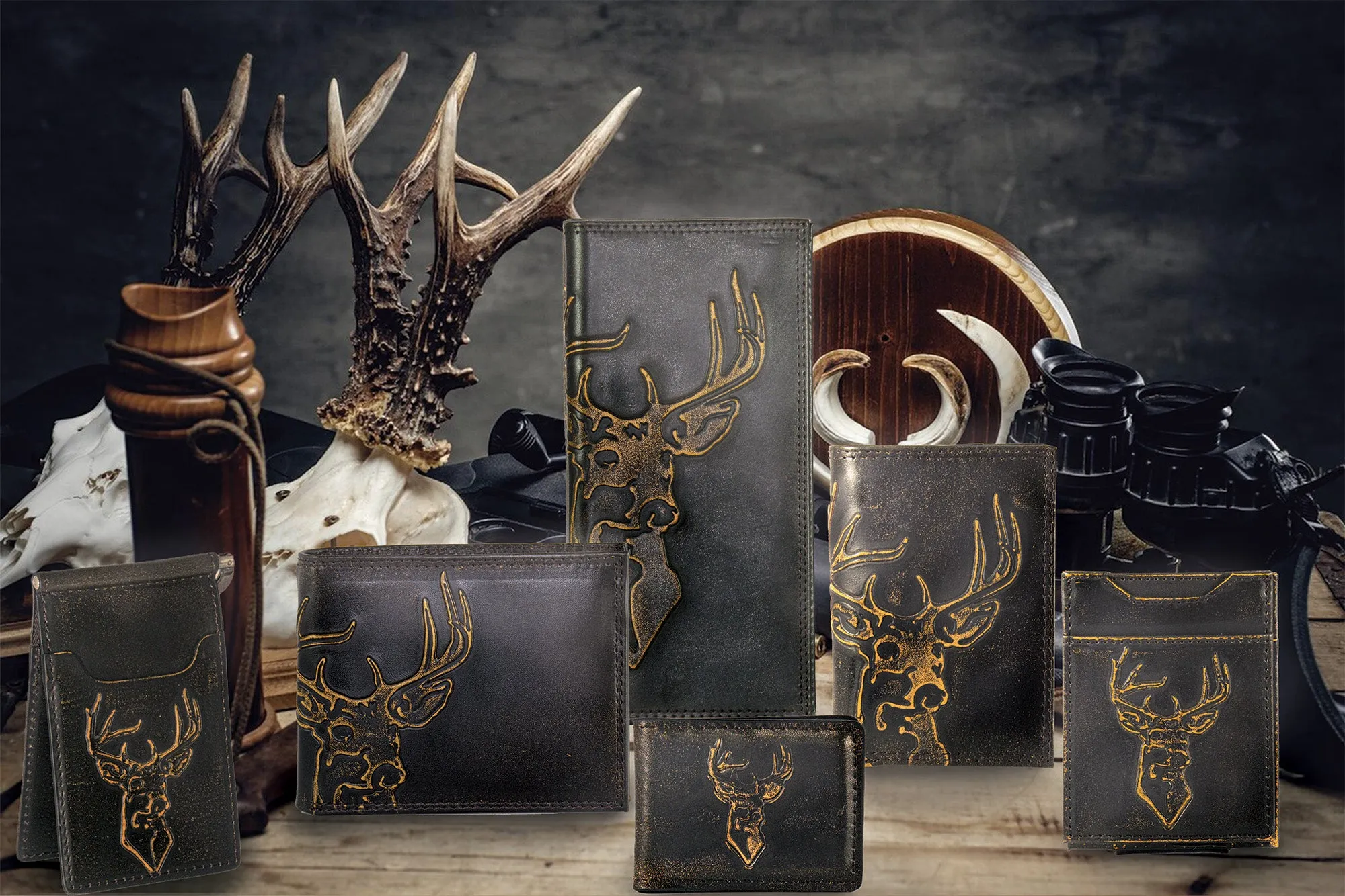 Buck Burnished Leather Front Pocket Clip Wallet