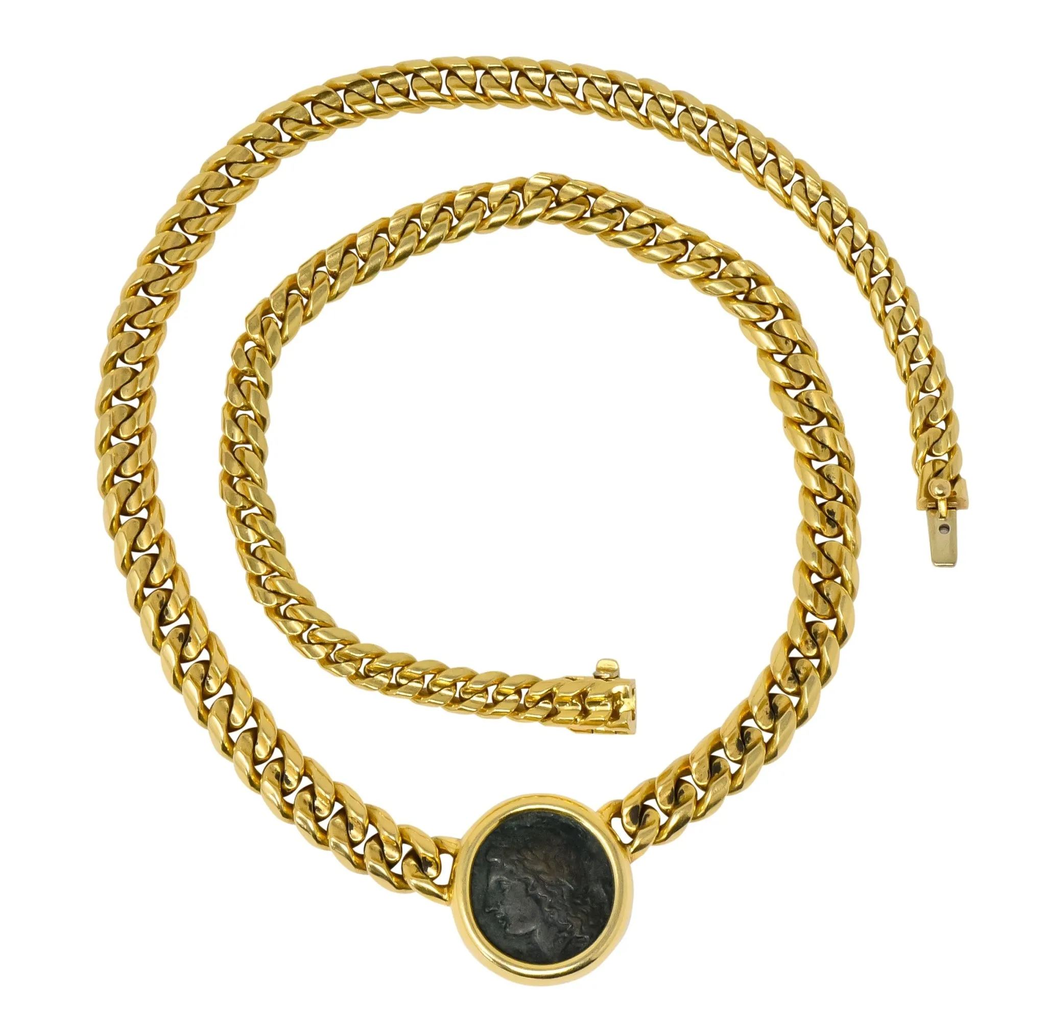 Bulgari Ancient Coin 18 Karat Yellow Gold Monete Pegasus & Apollo Necklace