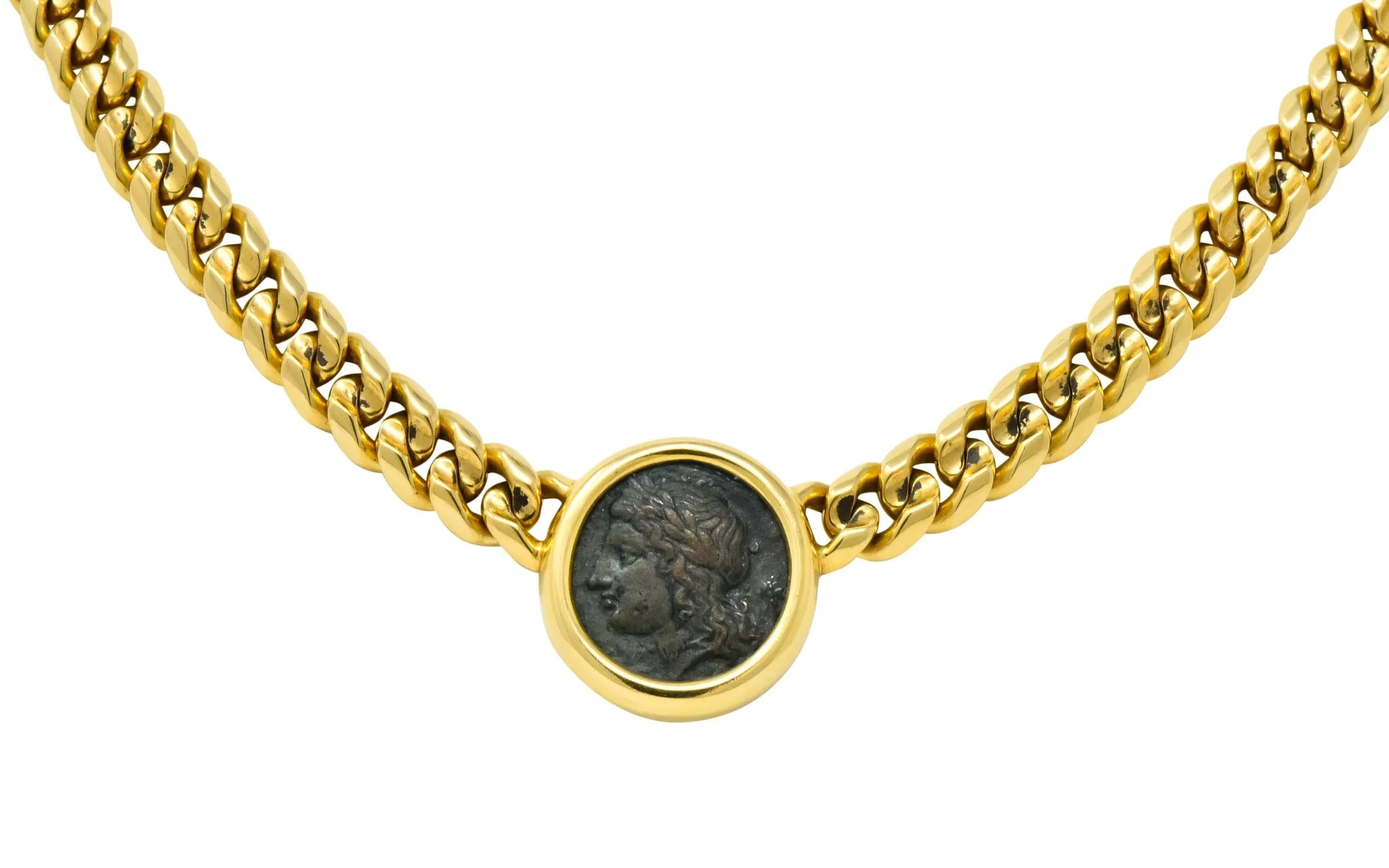 Bulgari Ancient Coin 18 Karat Yellow Gold Monete Pegasus & Apollo Necklace