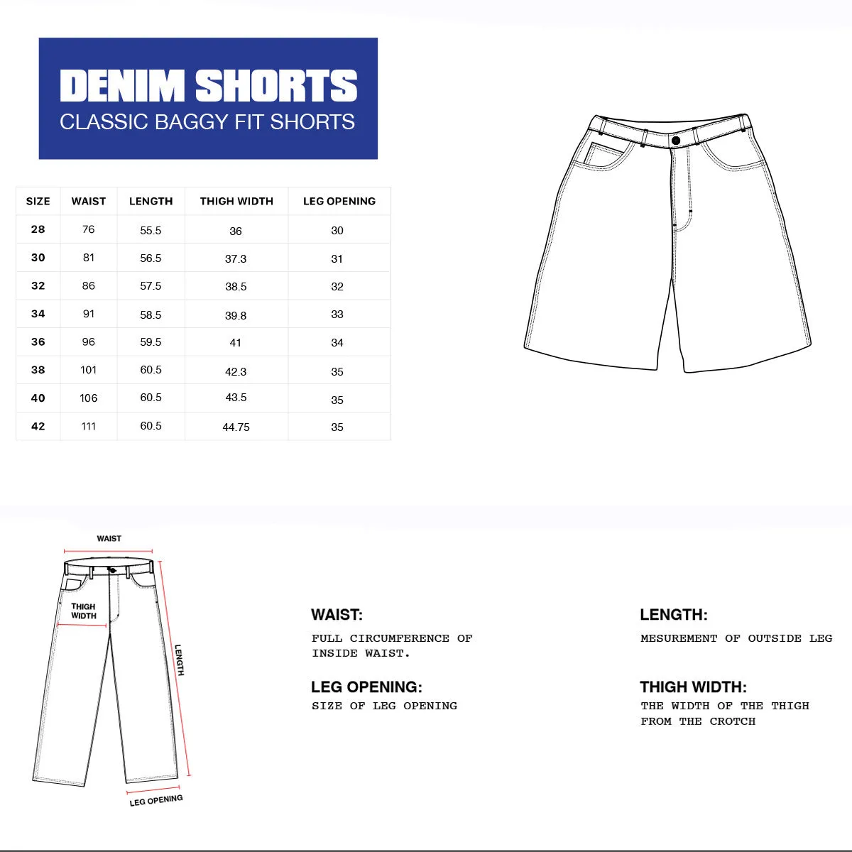 Butter Goods - Baggy Denim Shorts Washed Black