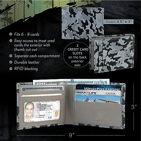 Camo Bifold Leather Wallet