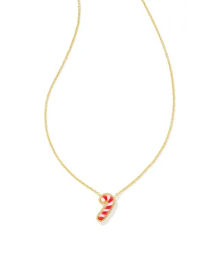 Candy Cane Pendant Necklace Gold Ivory Mother of Pearl