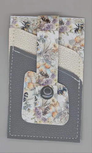 Card wallet /w coin pocket- Pastel Bees