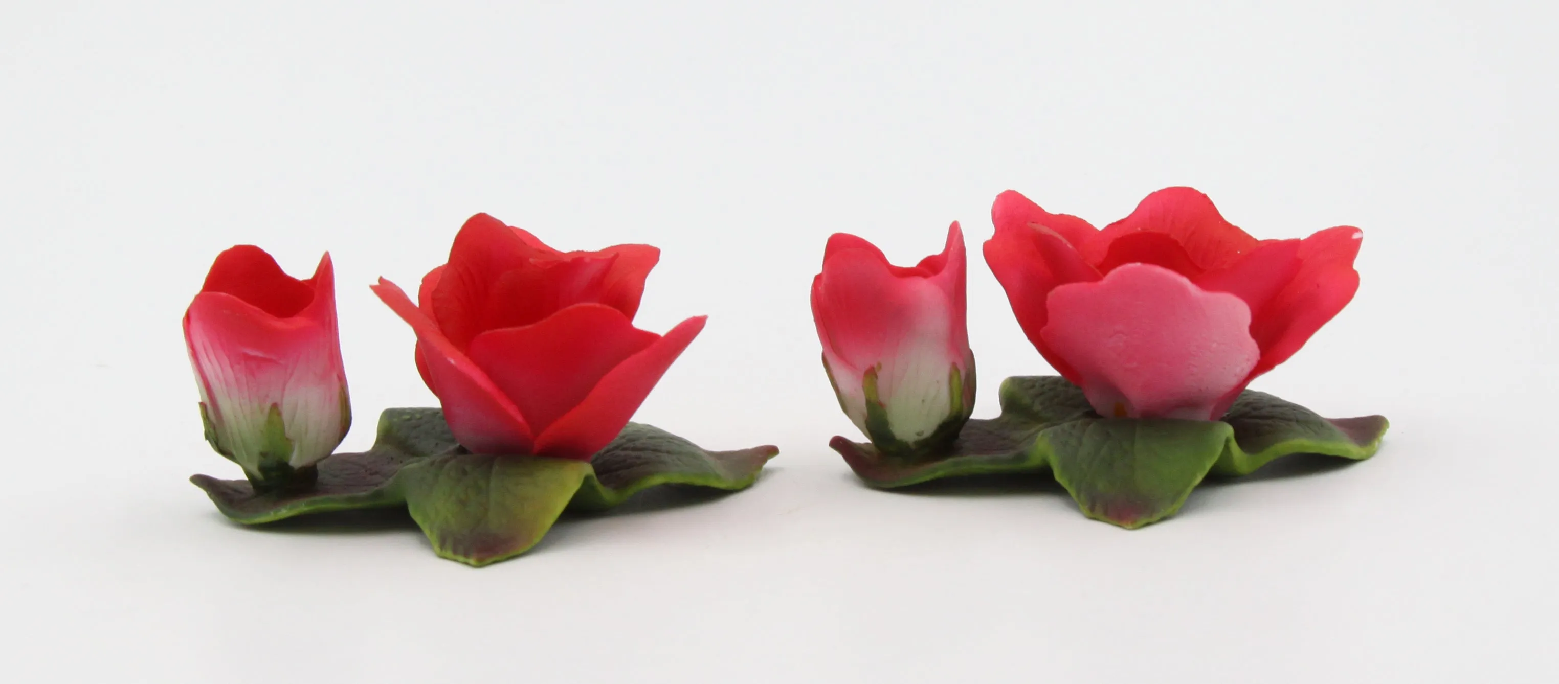 Ceramic Pair of Red Rose Flower Candle Holders, Home Décor, Gift for Her, Wedding Decor, Valentine’s Day Décor, Romantic Décor