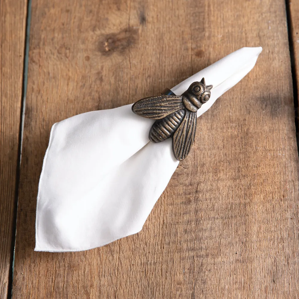 Charming Honeybee Napkin Rings - Set of 4