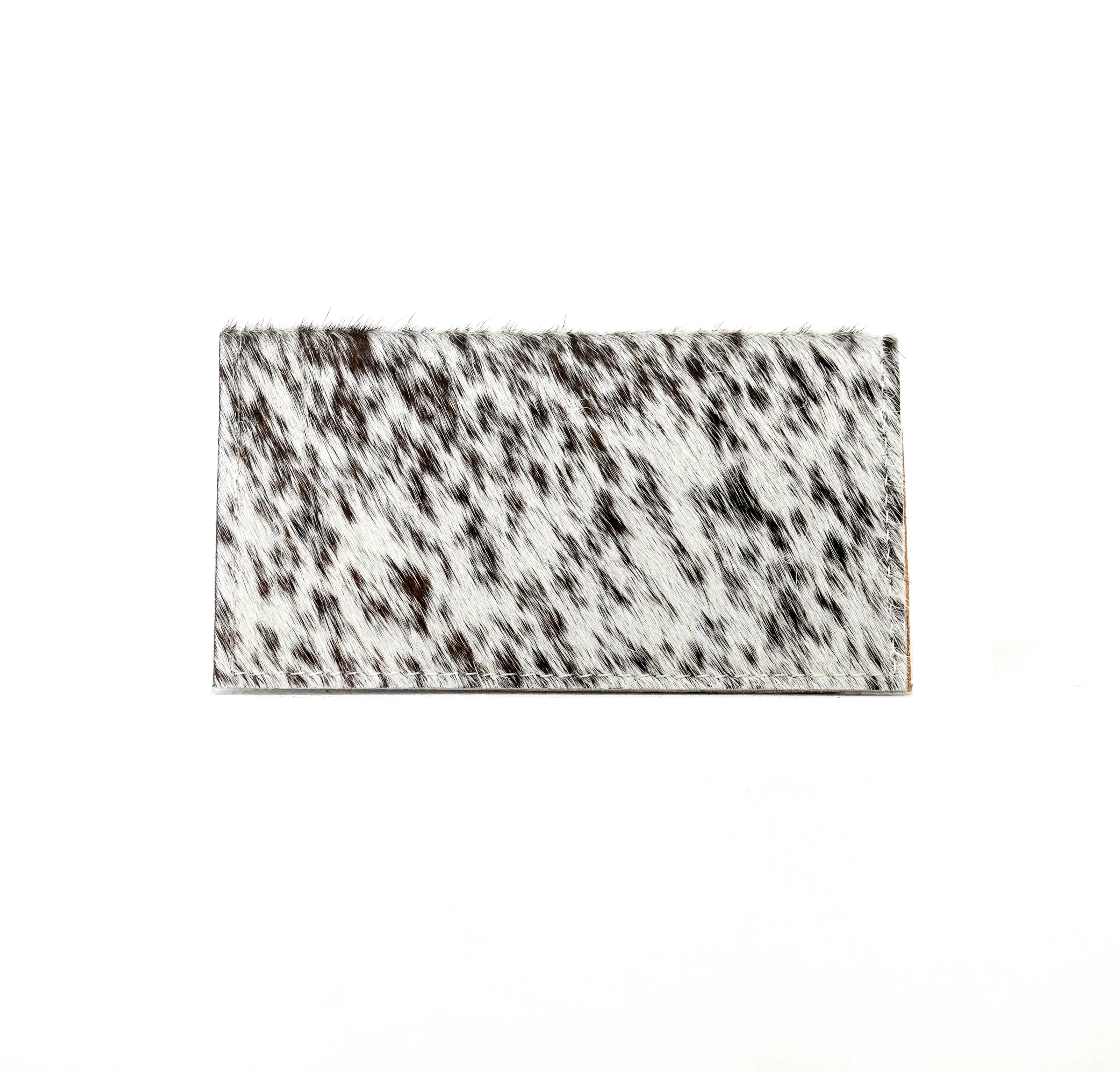 Checkbook Cover - Chocolate & White w/ Mountain View Skulls