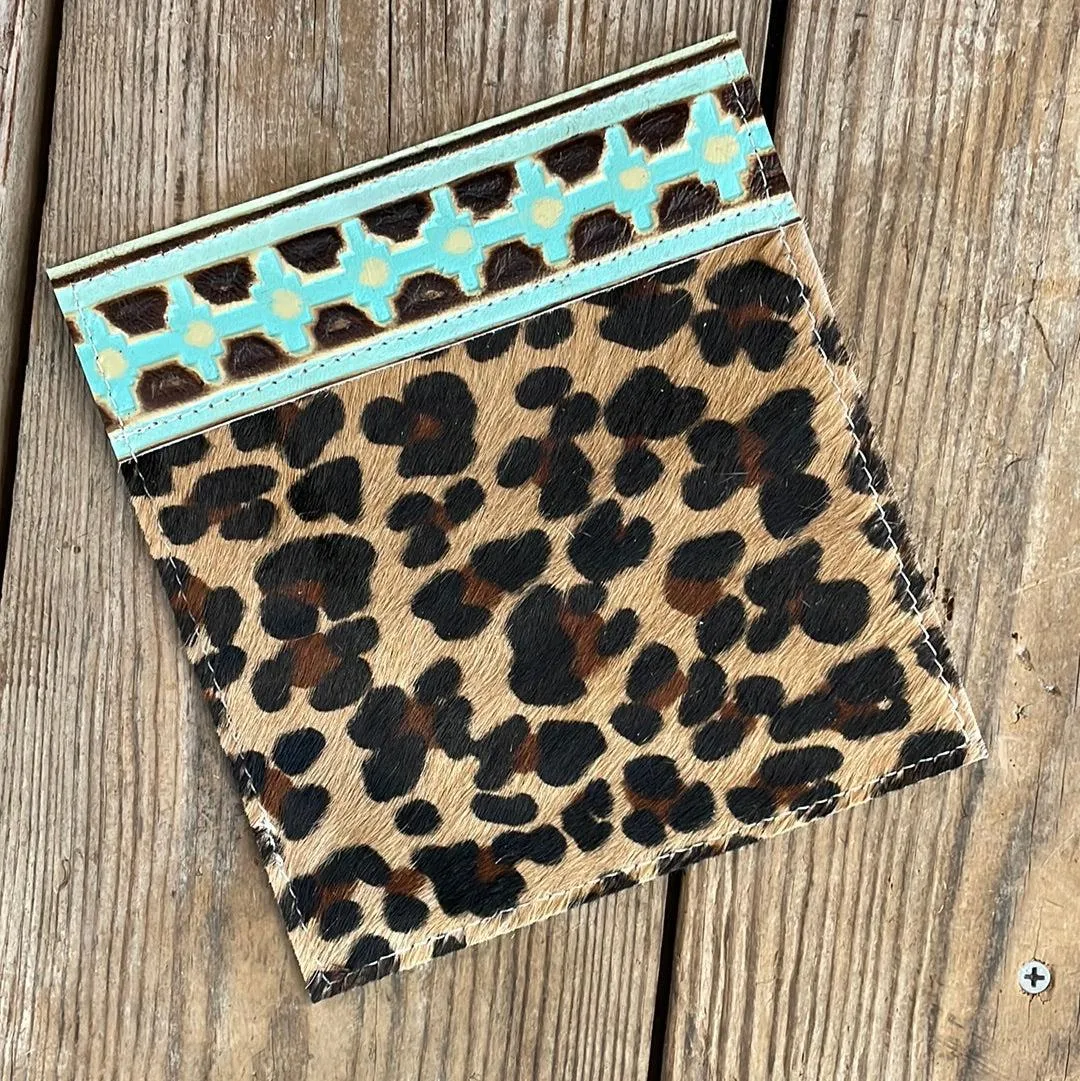 Checkbook Cover - Leopard w/ Sage Navajo