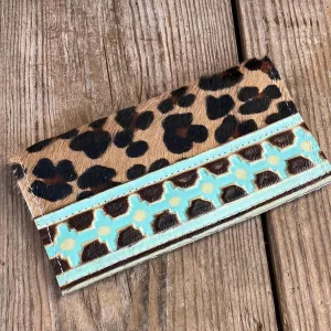 Checkbook Cover - Leopard w/ Sage Navajo