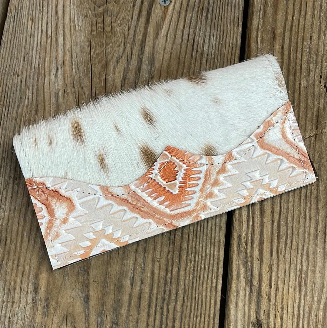 Checkbook Cover - Longhorn w/ Copper Penny Aztec