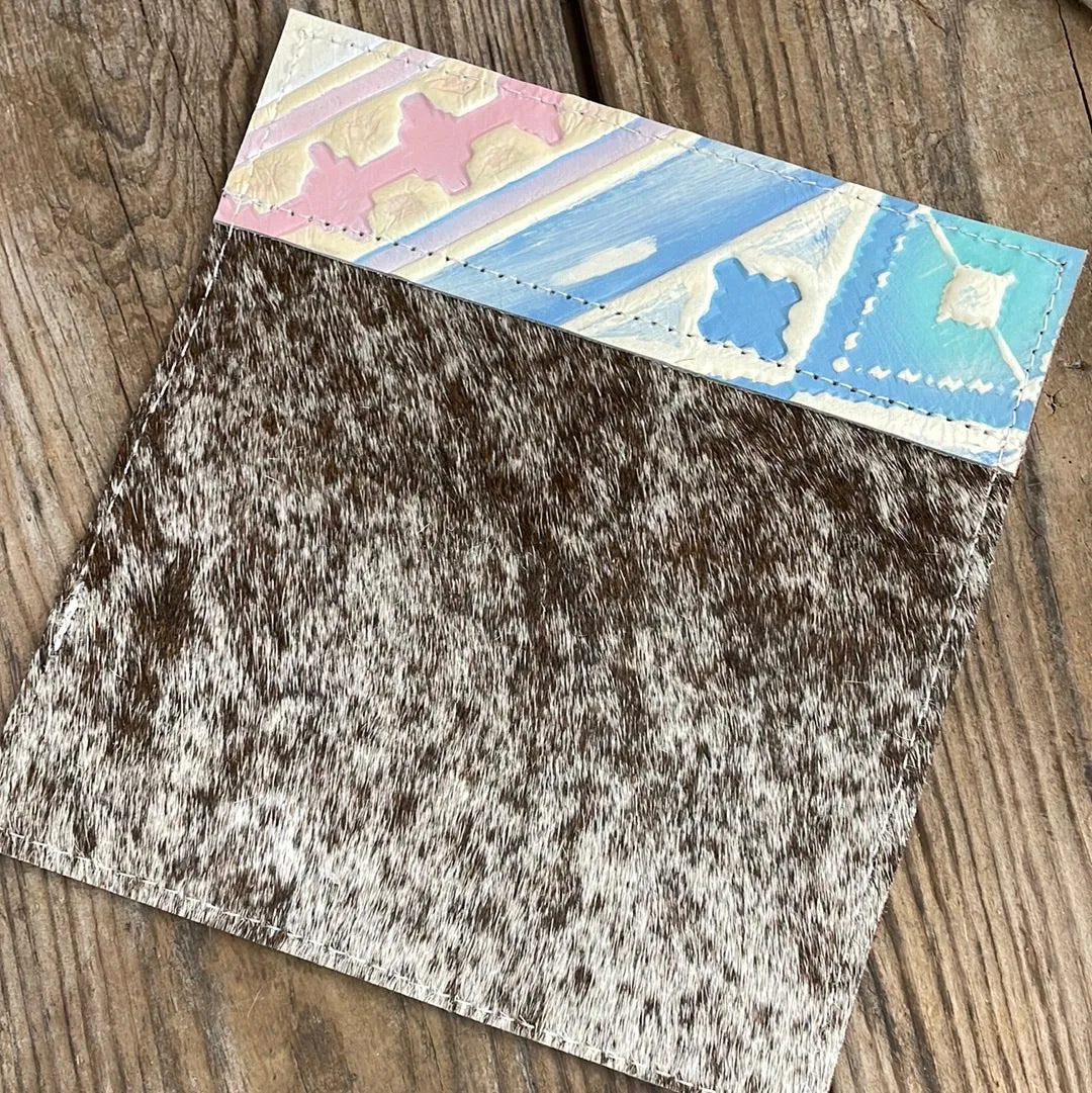 Checkbook Cover - Longhorn w/ Encanto Navajo