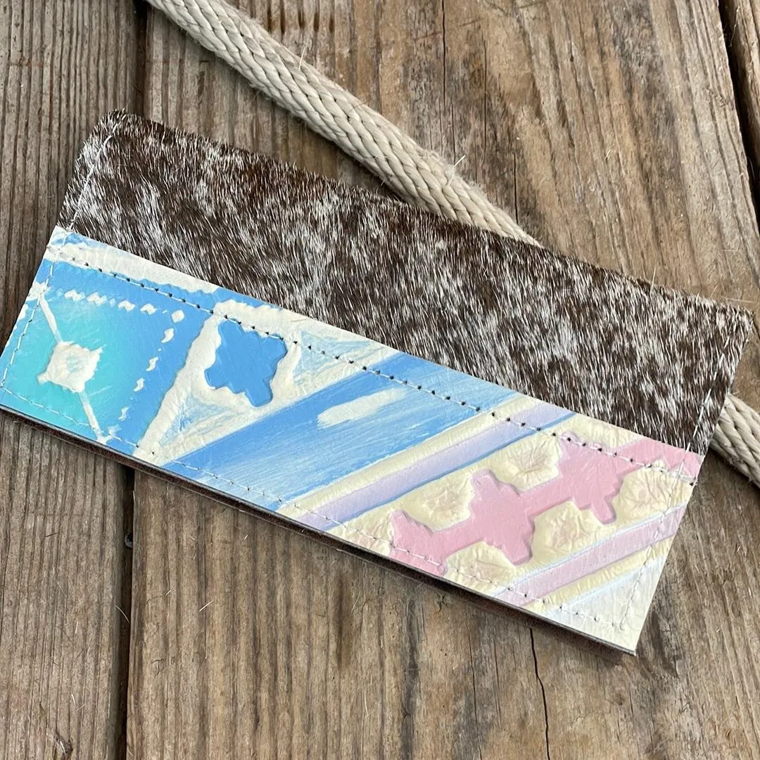 Checkbook Cover - Longhorn w/ Encanto Navajo