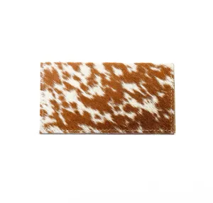Checkbook Cover - Longhorn w/ Pink Roses