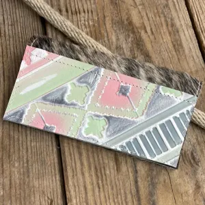 Checkbook Cover - Unicorn Hide w/ Watermelon Wine
