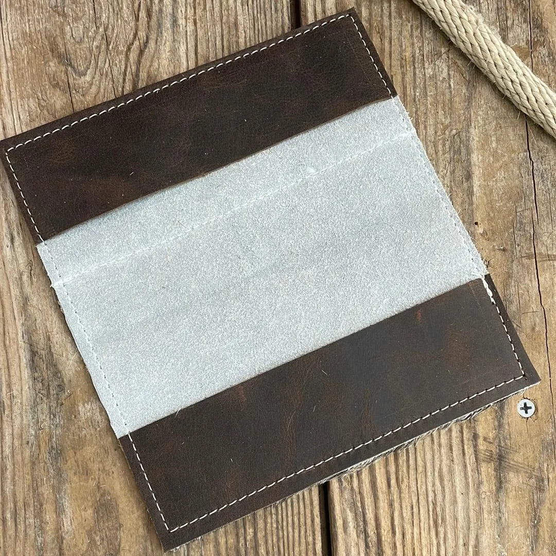 Checkbook Cover - Unicorn Hide w/ Watermelon Wine