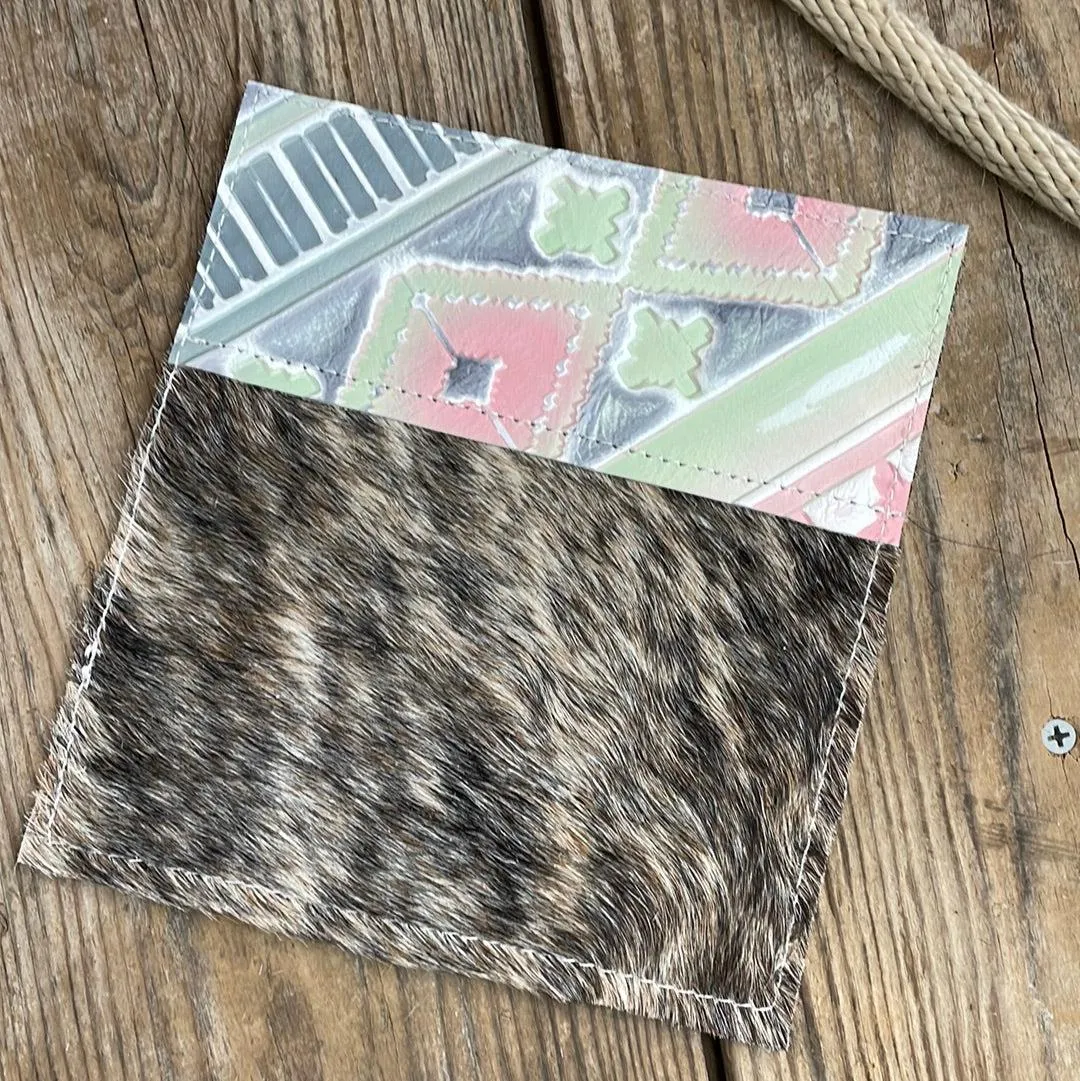 Checkbook Cover - Unicorn Hide w/ Watermelon Wine