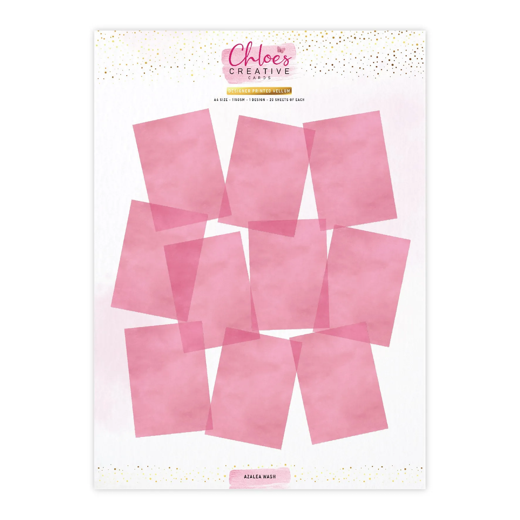 Chloes Creative Cards Designer Printed Vellum (A4) (20 Sheets) - Azalea Wash