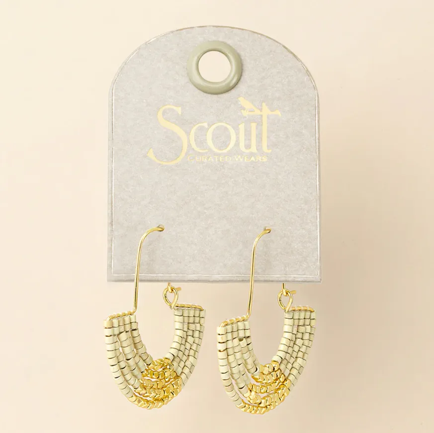 Chromacolor Miyuki U-Hoop Earring - Cream/Gold