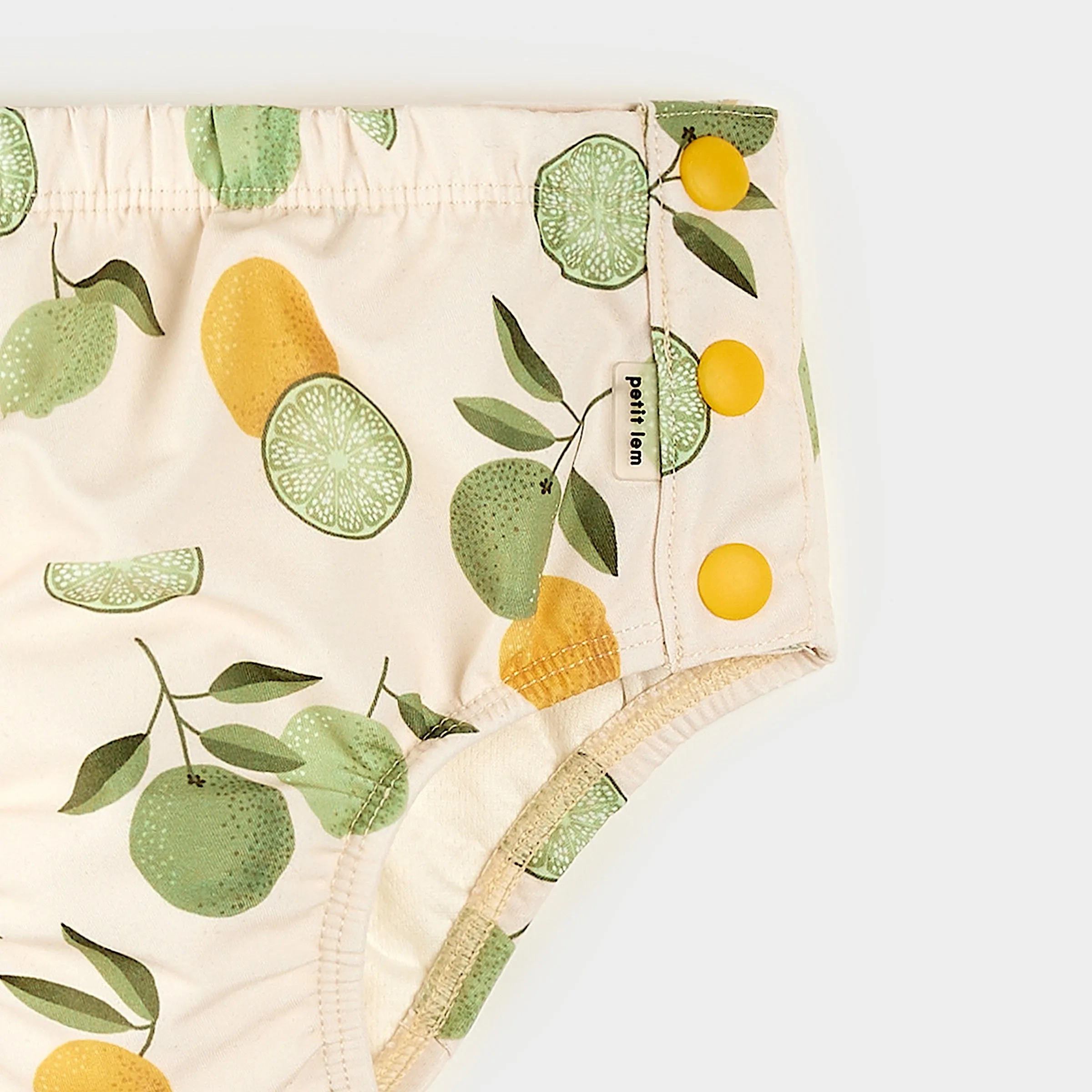 Citrus Print on Antique White Swim Diaper
