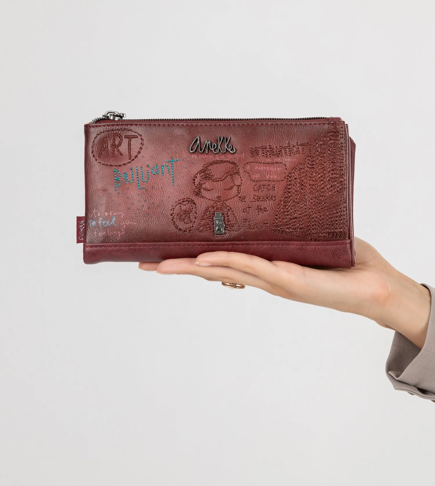 City Art flexible maroon wallet