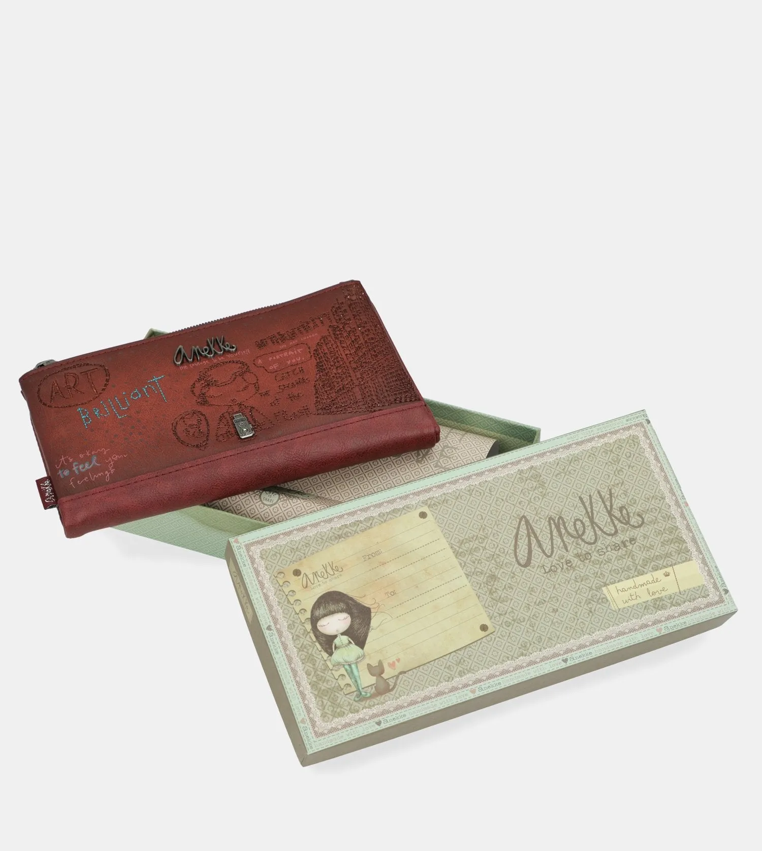 City Art flexible maroon wallet