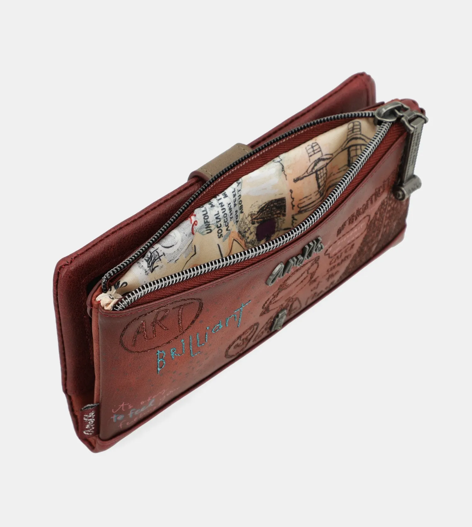 City Art flexible maroon wallet