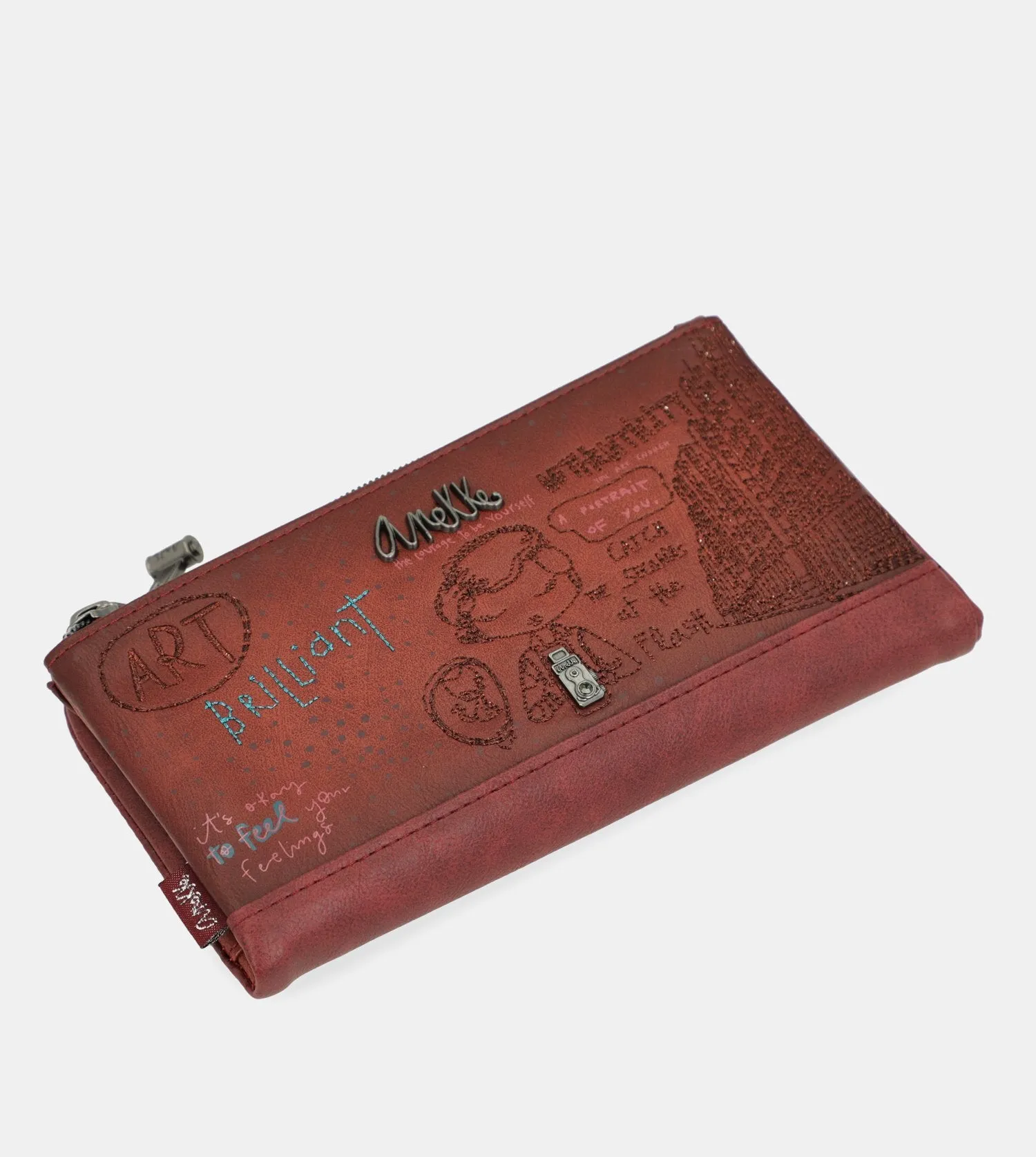 City Art flexible maroon wallet