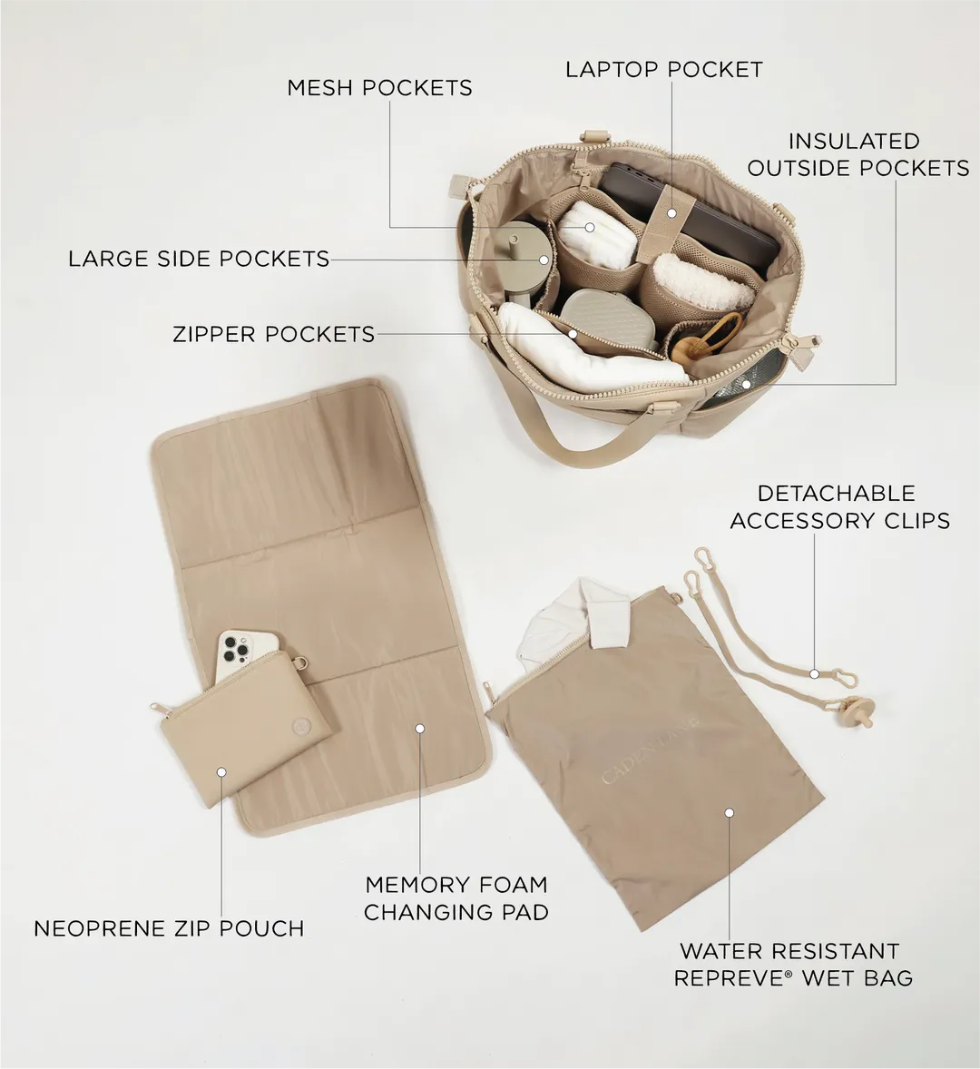 CL Lane Diaper Bag Tote | Sand