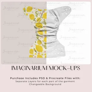 Cloth Diaper Mock Up, Realistic Mockup for Photoshop and Procreate