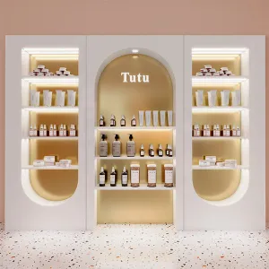 CM010 Cosmetic Store Makeup Wall Display Rack LED Light