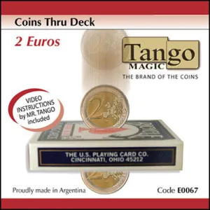 Coins Thru Deck 2 Euro by Tango