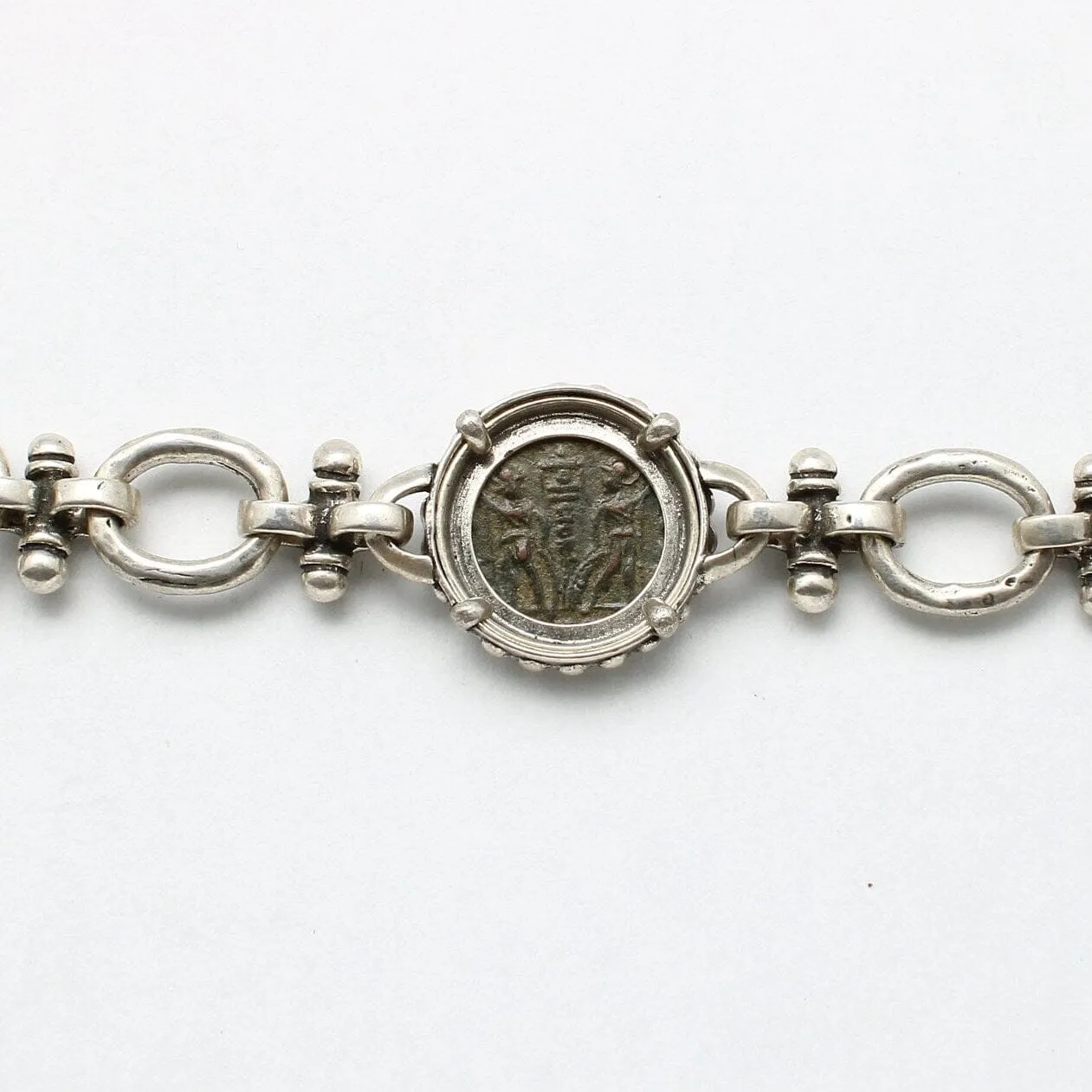 Constantine II Roman Bronze Coin, Silver Bracelet, 00239