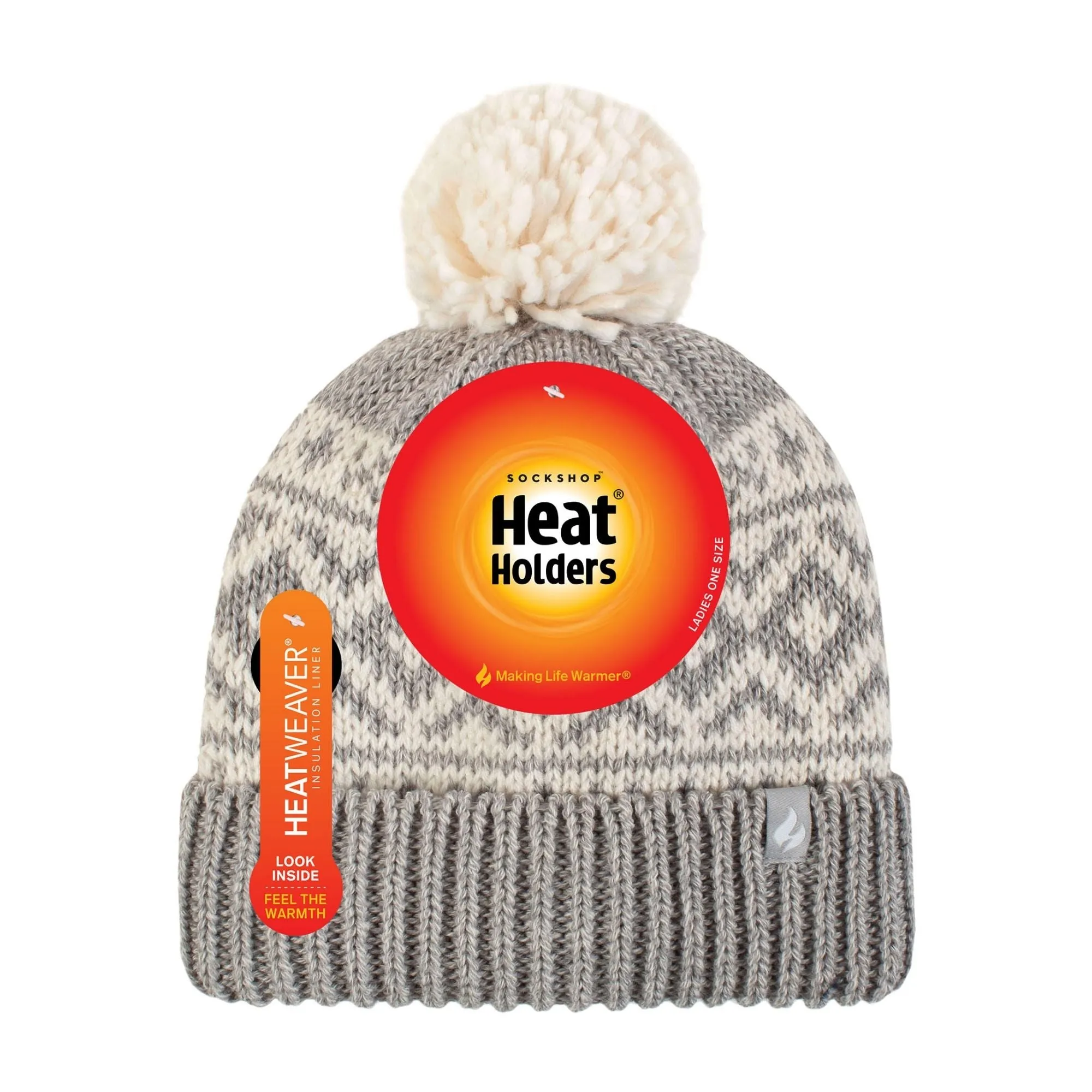 Cozy Patterned Bobble Hat for Women | Cable Knit Beanie with Fleece Lining