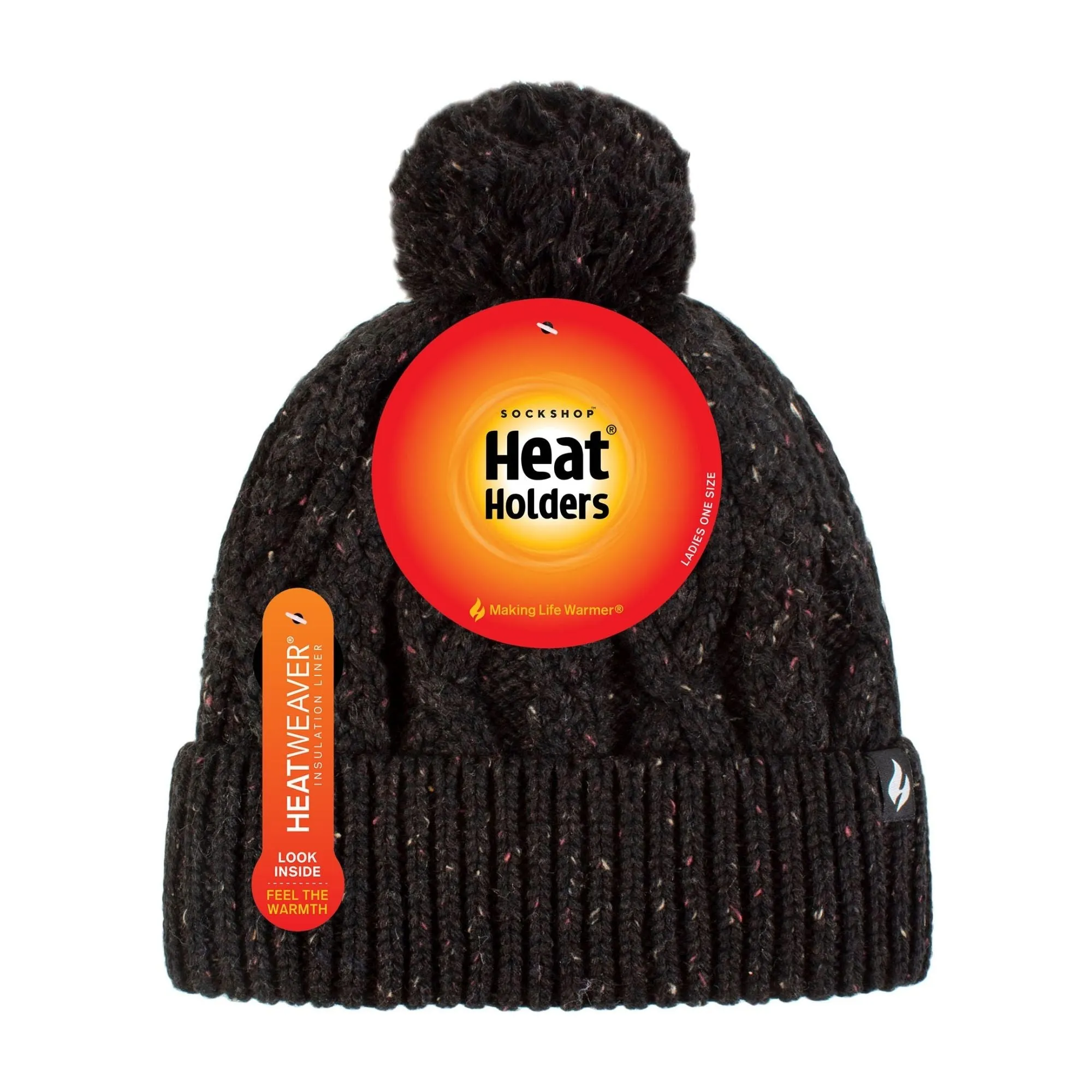 Cozy Pom Pom Bobble Hat for Women | Cable Knit Beanie with Fleece Lining