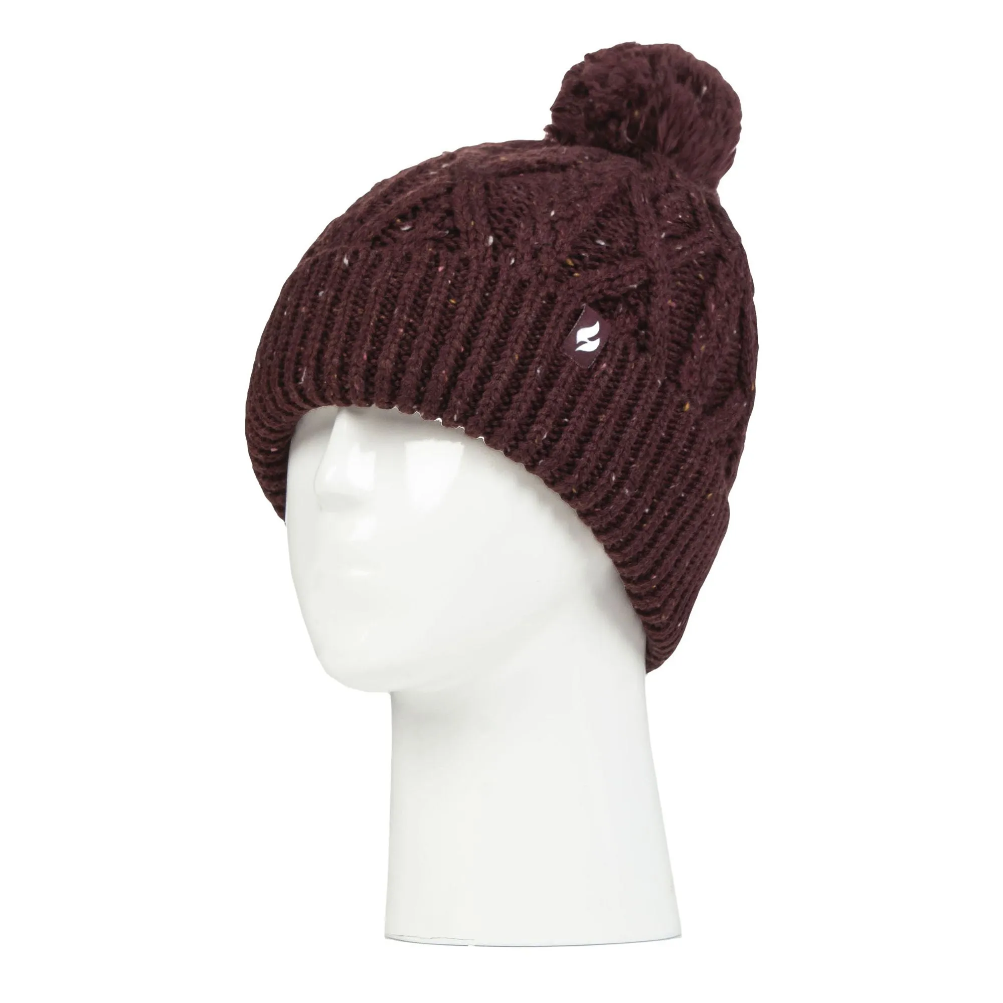 Cozy Pom Pom Bobble Hat for Women | Cable Knit Beanie with Fleece Lining