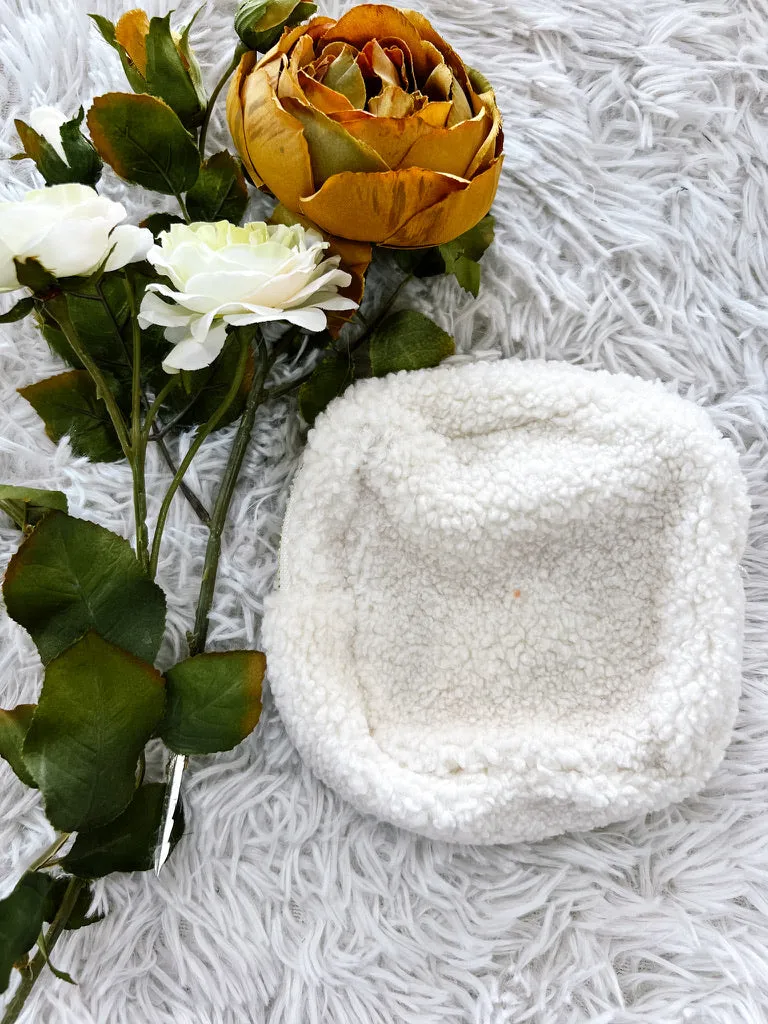 Cream Floral Square Pouch