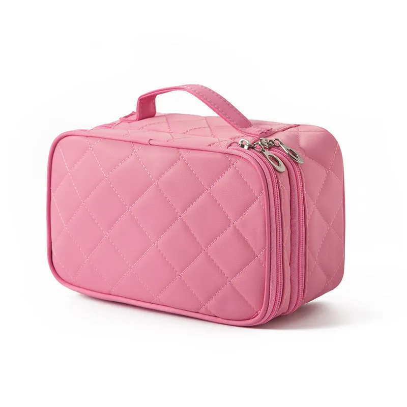 Creative Rhombus Waterproof Nylon Black Mirror Cosmetic Bags