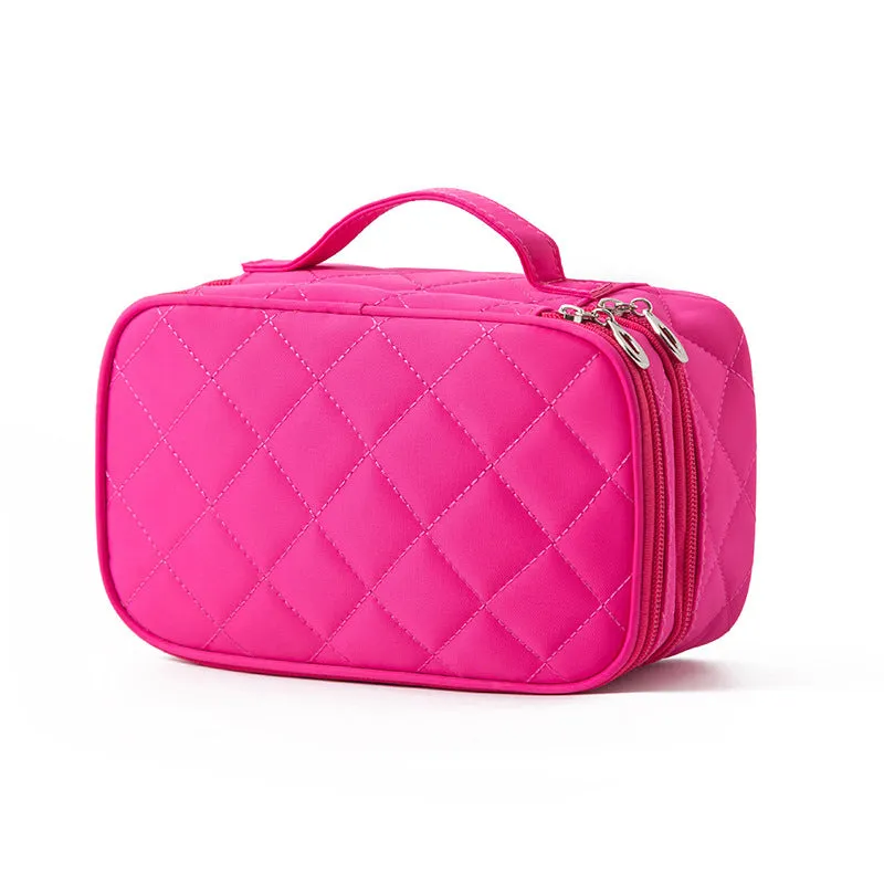 Creative Rhombus Waterproof Nylon Black Mirror Cosmetic Bags